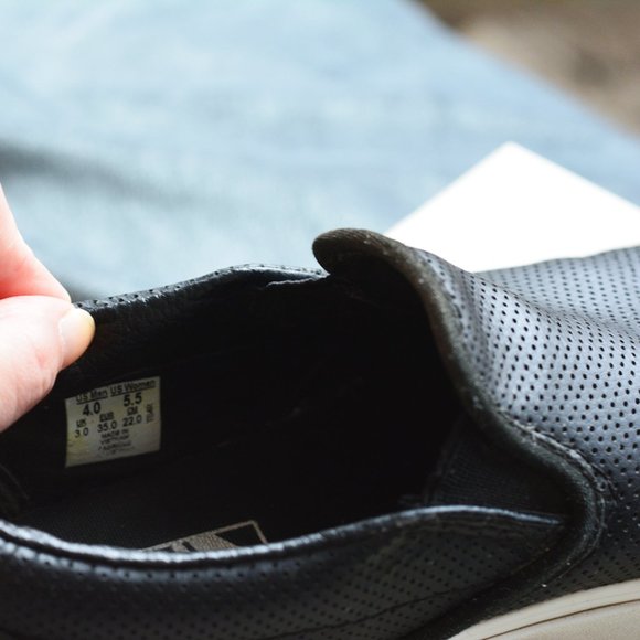 Vans Perf Leather Slip-On Shoe in Black - Picture 6 of 9